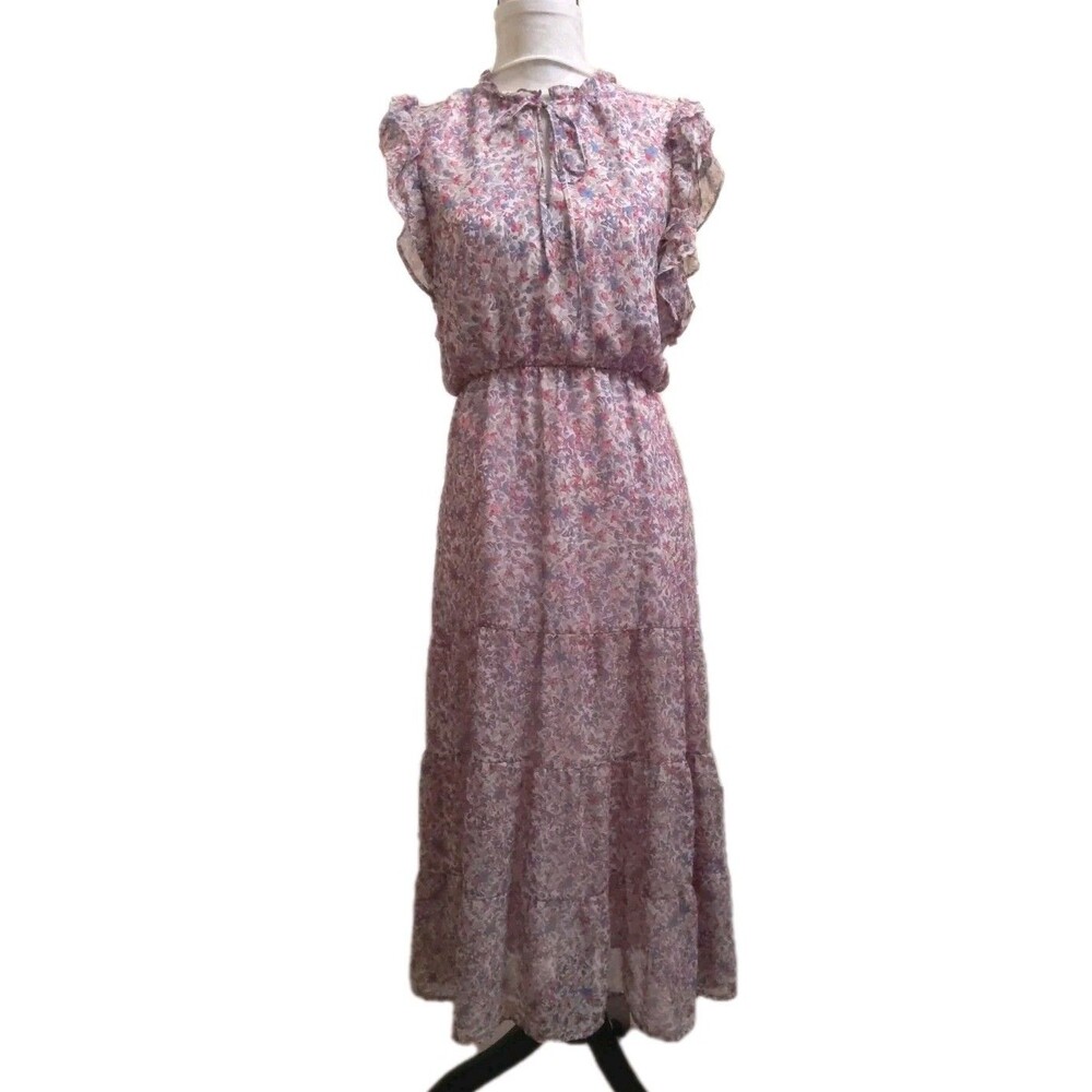 Summer Maxi Dress Floral Cottagecore Modest Ruffles Small